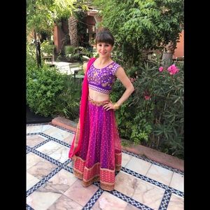 Pink and Purple Lehenga